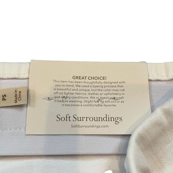Soft Surroundings Straight Leg Pull On Ultimate Denim Relaxed White Jean Size PS - Picture 5 of 14